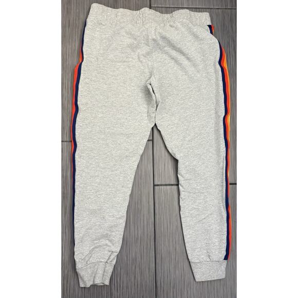 Aldi Women’s Gray Sweatpants Retro Joggers Rainbow Side Panels Lounge Size Large - Picture 4 of 5